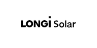 Logo of LONGi Solar, featuring the brand name in black text with a red accent on the dot of the "i". The background is transparent.