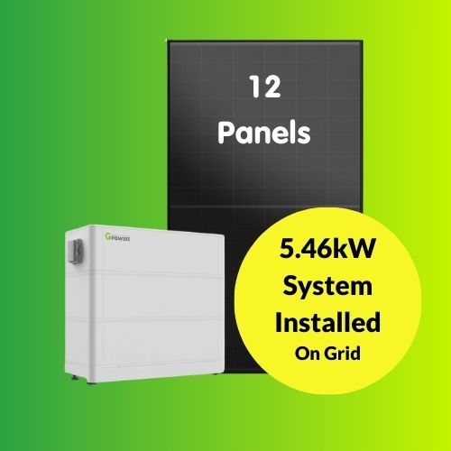 12 Solar Panels & Battery Storage 5.46kw System Installed On Grid