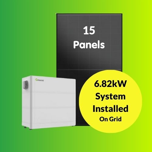 15 Solar Panels & Battery Storage 6.82kw System Installed On Grid