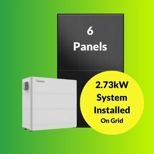 6 Solar Panels & Battery Storage 2.73kw System Installed On Grid