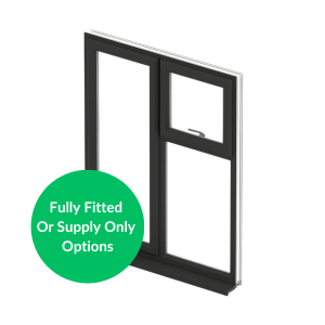 Black-Brown Flush Casement Window